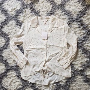 LC heart white buttondown xs